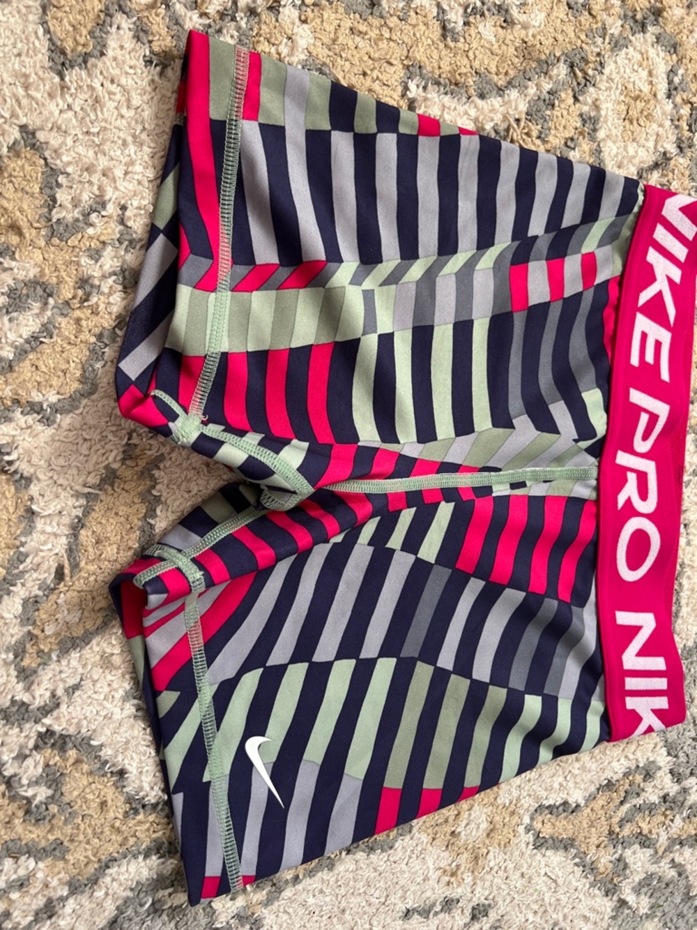 Nike Pro Performance Compression Shorts - Pink, Navy & Green